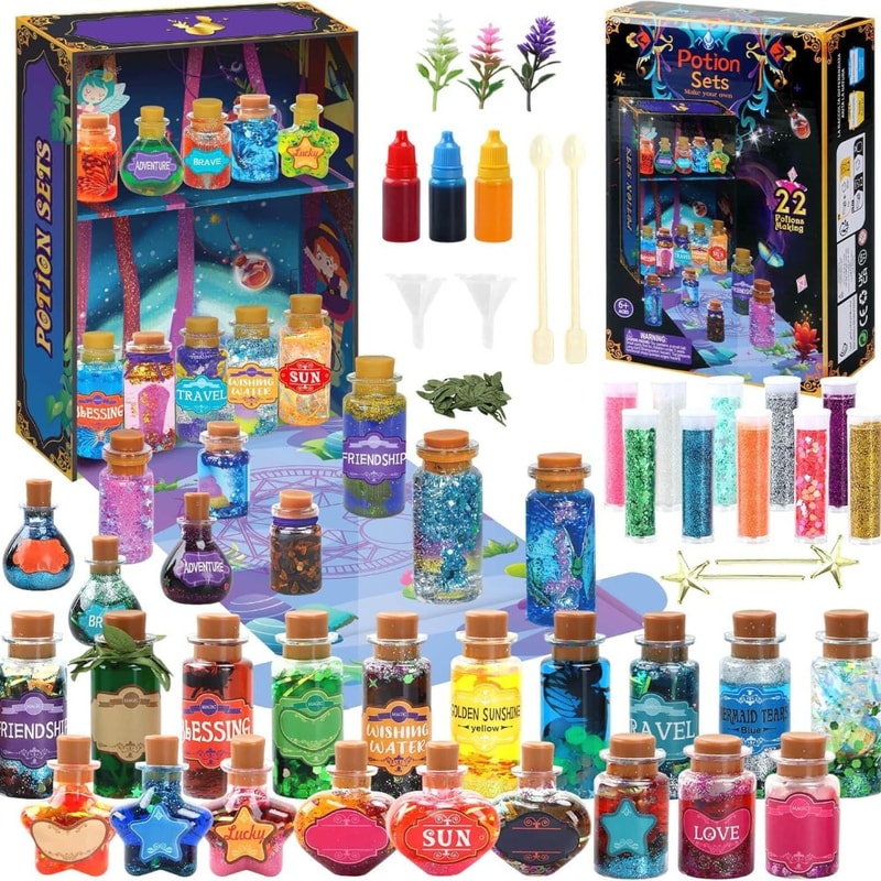 DIY Fairy Magic Potions Kit for Kids, Mixed Wizard Potion Bottles, Christmas Craft, Birthday Gifts for Girls Princess My