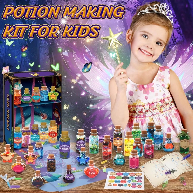 DIY Fairy Magic Potions Kit for Kids, Mixed Wizard Potion Bottles, Christmas Craft, Birthday Gifts for Girls Princess My