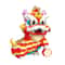Chinese Style Lion Dance Ornaments Toy, Creative Building Blocks Small Particle Assembled Toys