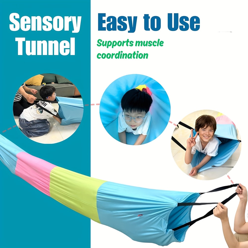 Sensory Tunnel for Kids Play with Autism, ADHD, SPD, Calming Tunnel for Toddlers, Relaxation & School Aid
