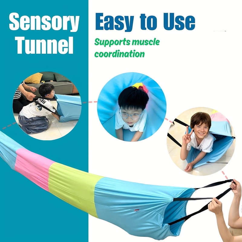 Sensory Tunnel for Kids Play with Autism, ADHD, SPD, Calming Tunnel for Toddlers, Relaxation & School Aid