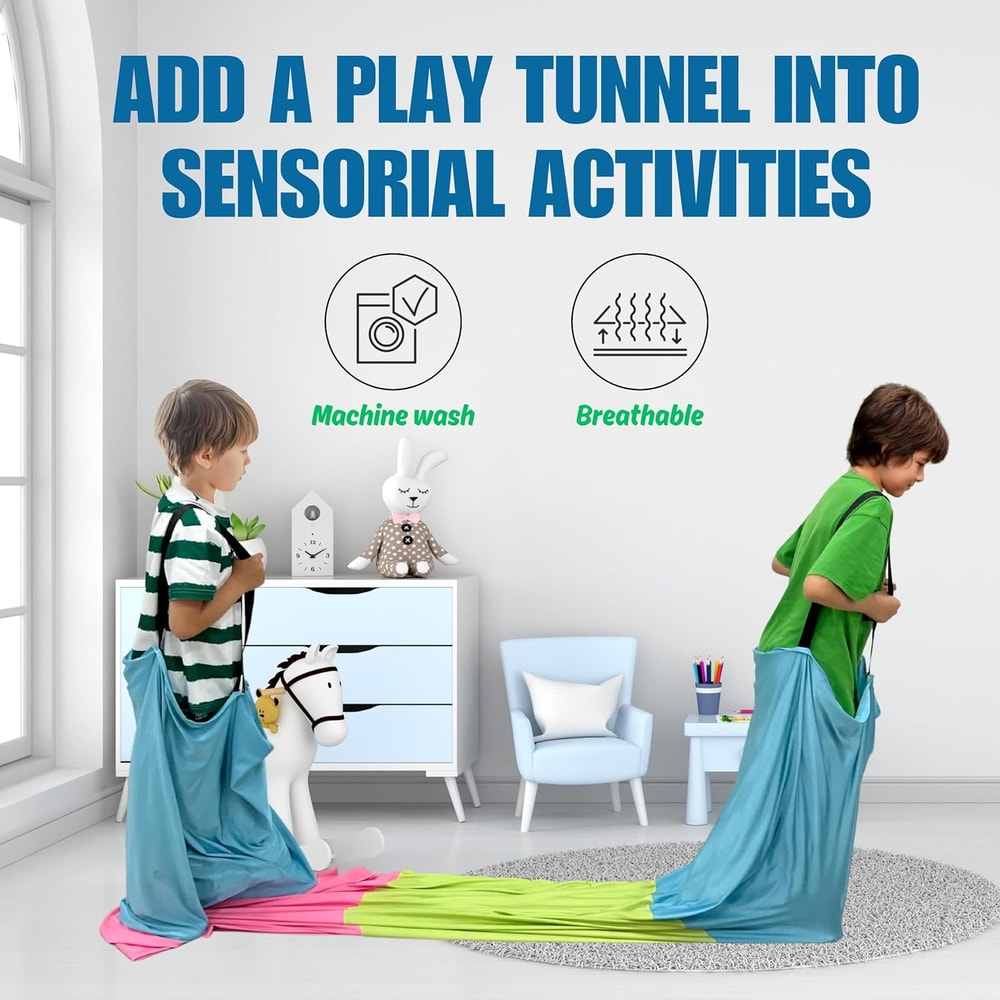 Sensory Tunnel for Kids Play with Autism, ADHD, SPD, Calming Tunnel for Toddlers, Relaxation & School Aid