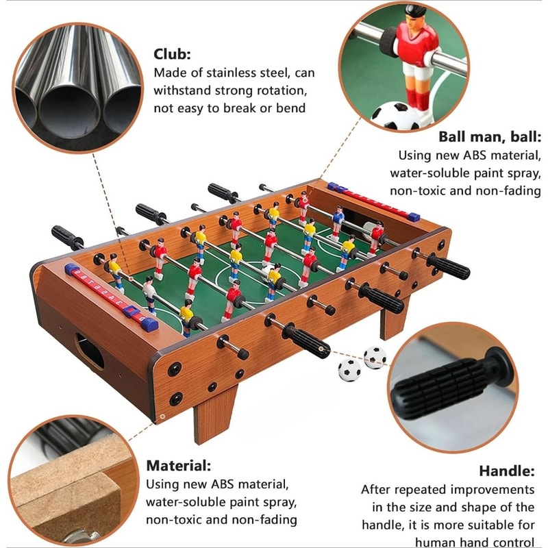 Foosball Table Mini Soccer Football Table Game for Arcade Game Room Mancave with Balls Score Keeper for Adult Family Party Night