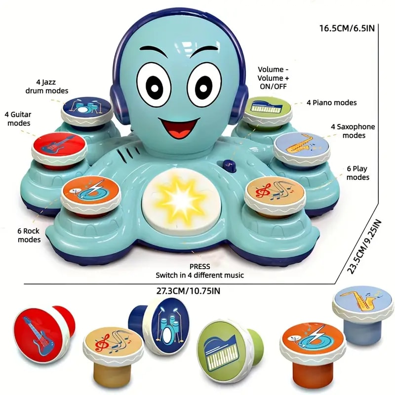 Learning Toys for Toddlers, Musical Baby Toys, Octopus Educational Toy for Preschoolers