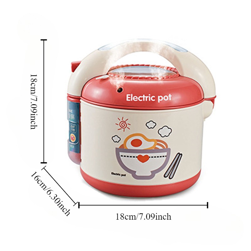 Kids Pretend Play Kitchen Toys Set, Rice Cooker Simulated Voice Spray, Educational Toy Gifts for Children