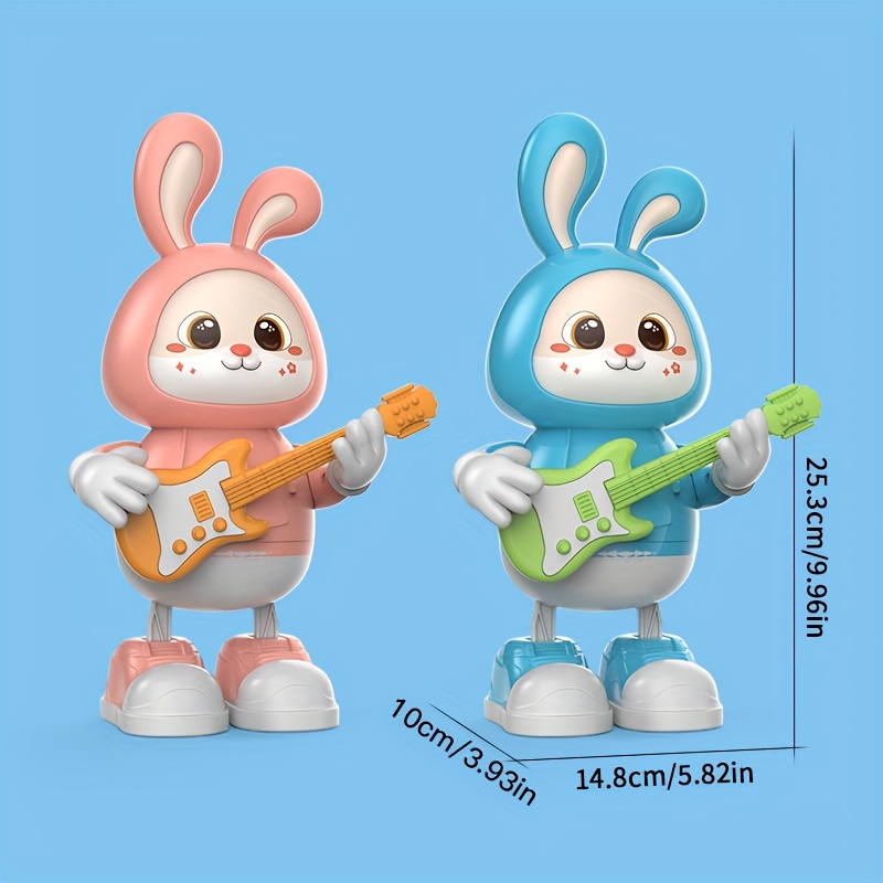 Walking Singing Bunny, Musical Dancing Rabbit Toy with Guitar, Moving Toys for Baby with Music & Lights, Easter Gift
