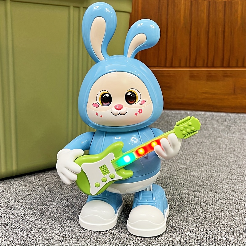 Walking Singing Bunny, Musical Dancing Rabbit Toy with Guitar, Moving Toys for Baby with Music & Lights, Easter Gift