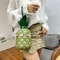 Novelty Women's Pineapple Crossbody Shoulder Handbag Hawaiian PU Leather Rivets Tote Bag for Girls