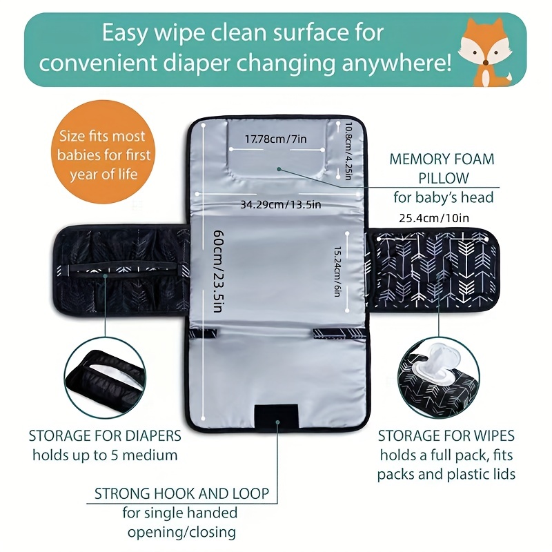 Portable Baby Diaper Changing Pad, Baby Outdoor Foldable Changing Pad, Travel Mother And Baby Bag