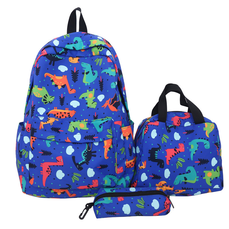 Fashion Print Dinosaur Backpack Set Large Capacity P Kids Teens Casual Bag 4