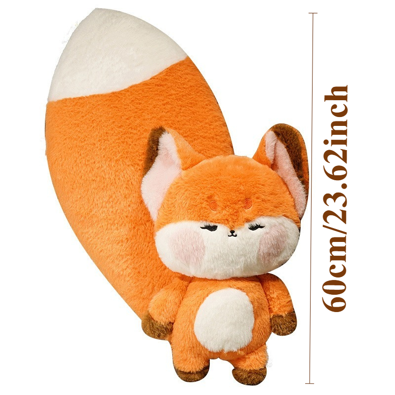 Soft Fox Plush Toy Doll with Big Tail, Stuffed Animal for Kids, Boys, Girls, Adults, Birthday Gift Plush Pillow