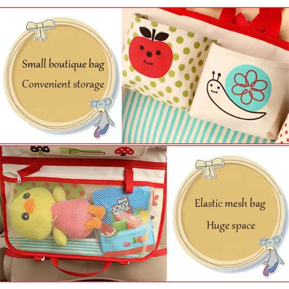 Kids Auto Seat Organizer, Large Capacity Cartoon Baby Car Seat Back Storage Bag for Toddler Travel
