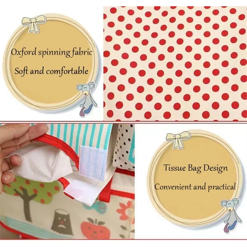 Kids Auto Seat Organizer, Large Capacity Cartoon Baby Car Seat Back Storage Bag for Toddler Travel