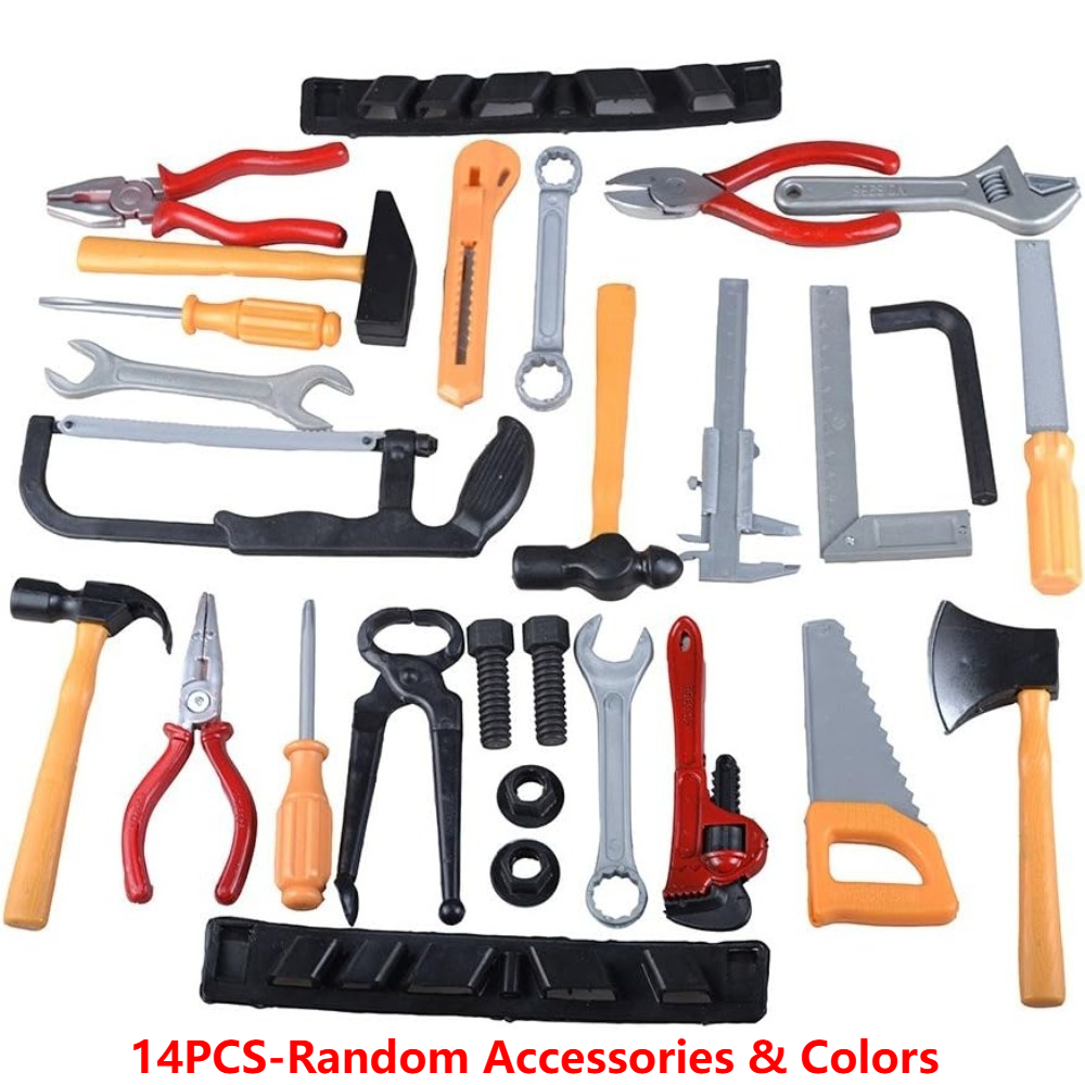 Kids Toys Repair Tools Set for Boy, Safe Plastic Maintenance Tools, Pretend Play Toy with Hammer, Screwdriver, Tongs