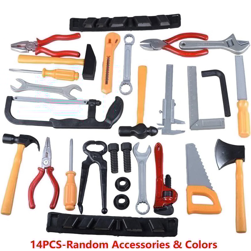 Kids Toys Repair Tools Set for Boy, Safe Plastic Maintenance Tools, Pretend Play Toy with Hammer, Screwdriver, Tongs