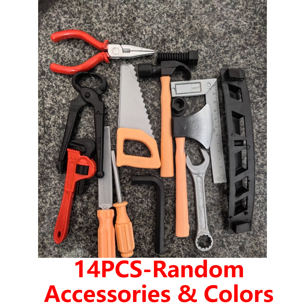Kids Toys Repair Tools Set for Boy, Safe Plastic Maintenance Tools, Pretend Play Toy with Hammer, Screwdriver, Tongs
