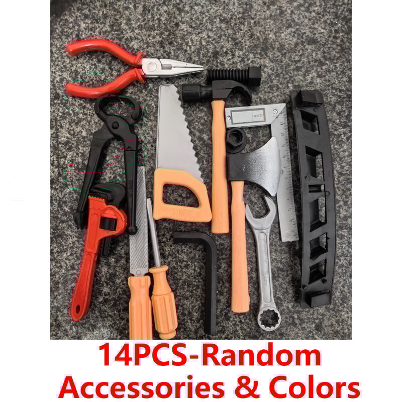 Kids Toys Repair Tools Set for Boy, Safe Plastic Maintenance Tools, Pretend Play Toy with Hammer, Screwdriver, Tongs