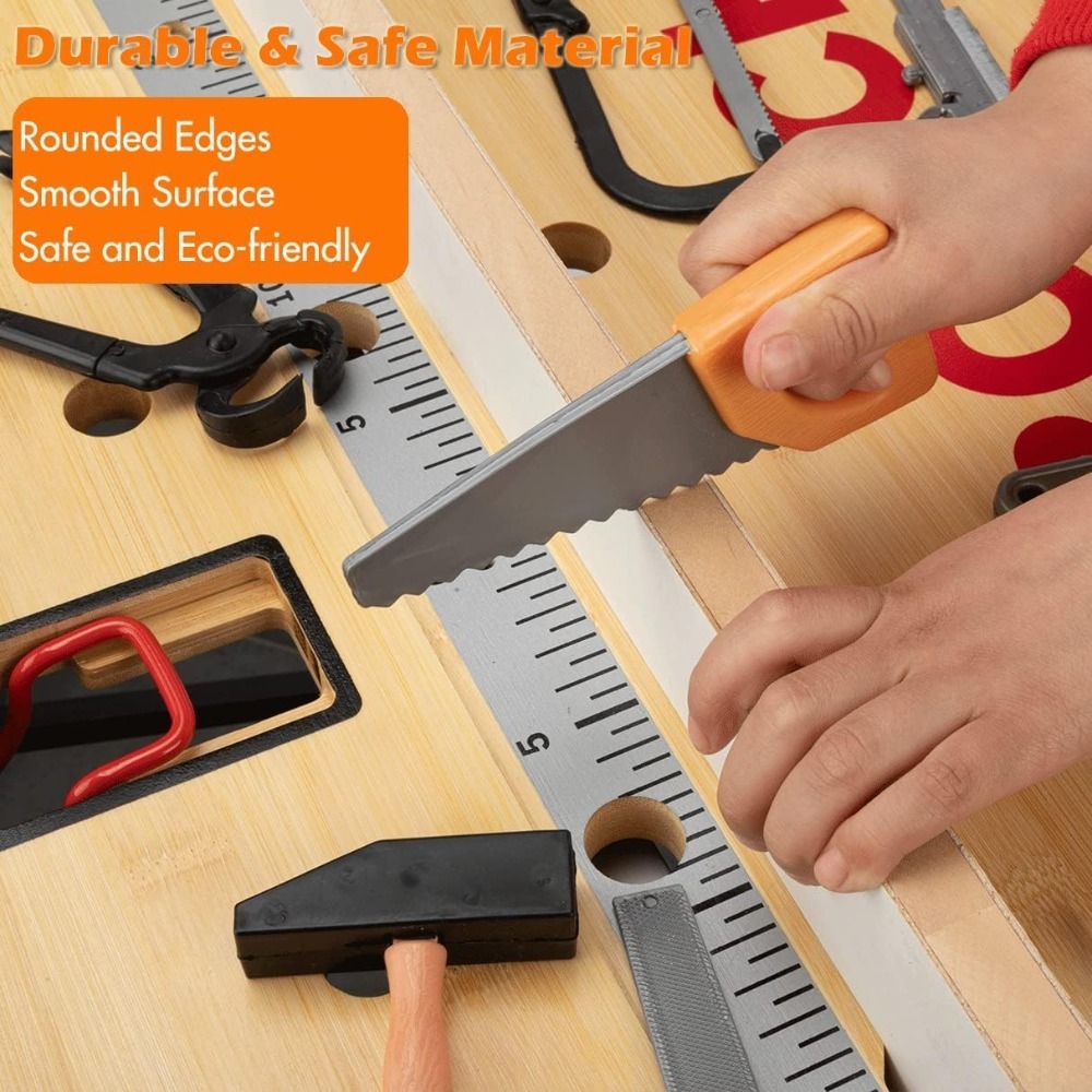 Kids Toys Repair Tools Set for Boy, Safe Plastic Maintenance Tools, Pretend Play Toy with Hammer, Screwdriver, Tongs