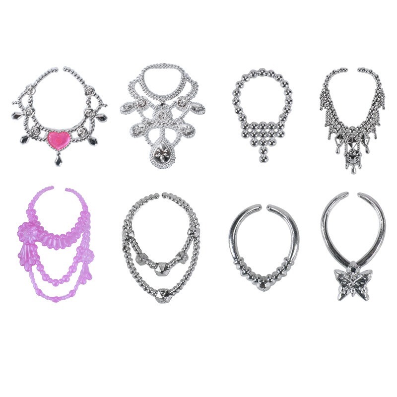 Doll Clothes Set Fashion Dresses Shoes, Glasses Necklaces Handbag for Barbie Doll