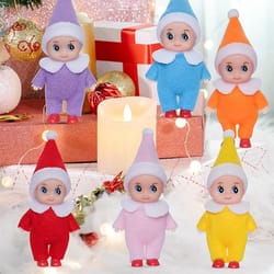 christmas baby elf doll - colorful baby boy & girl little elf dolls, xmas decorations and kids toys, ideal pregnant