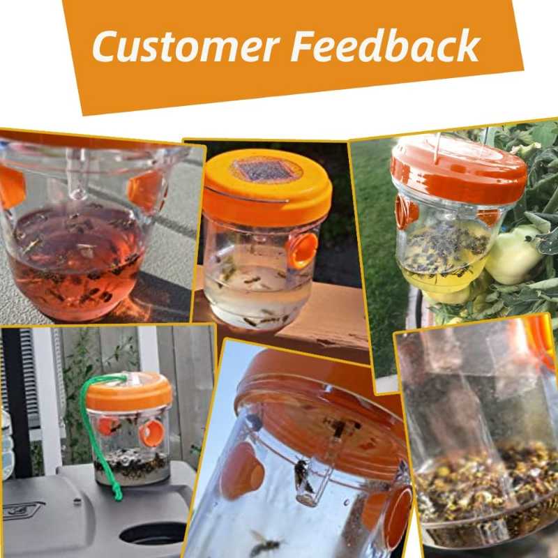 Reusable Bee Trap Catcher For Hornets Solar Wasp Traps Hanging Yellow Jacket Trap With UV LED Light 4