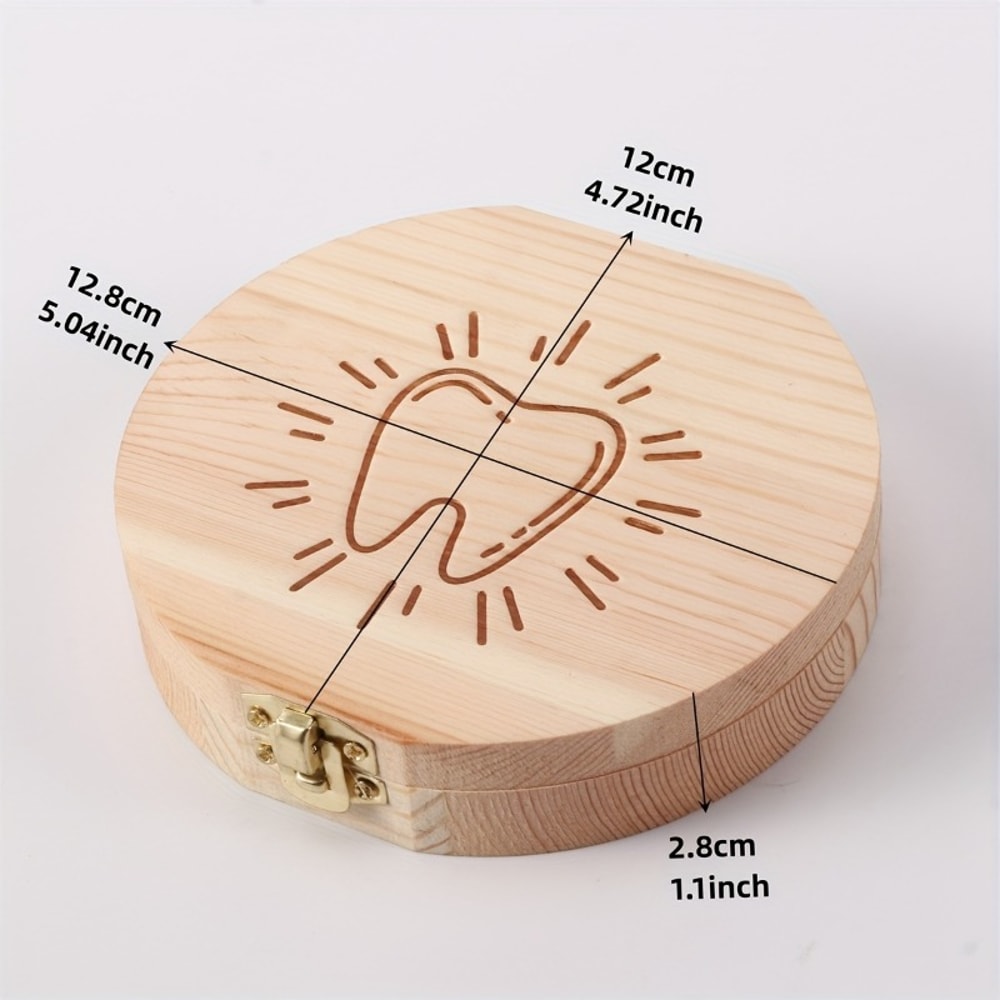 Wooden Tooth Storage Box for Kids, Baby Tooth Organizer, Milk Teeth Storage Box, Collecting Teeth & Umbilical Cord Box