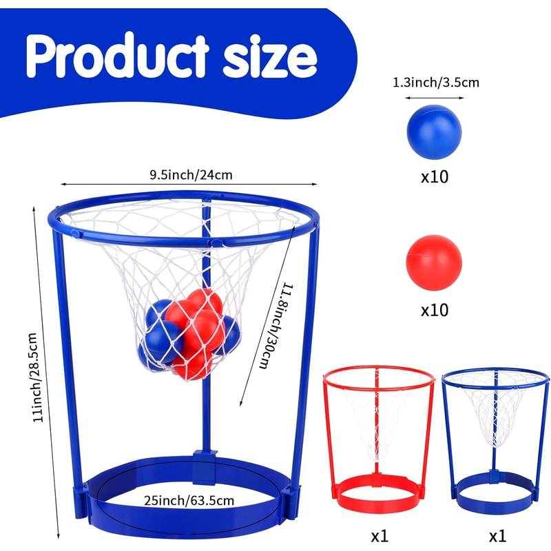 Adjustable Pack Head Hoop Basketball Party Game, Kids Adults Headband with Balls Fun Birthday Gift