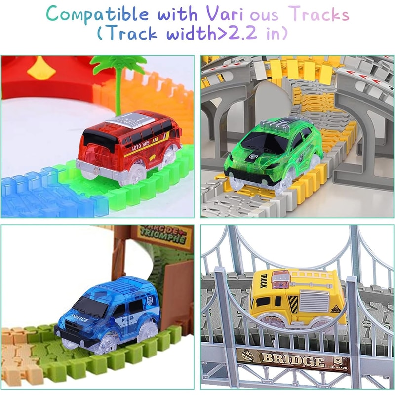 Tracks Cars Only Replacement Flex Race Cars Magic Tracks LED Lights Up For Kids Glow In The Dark Ca 1