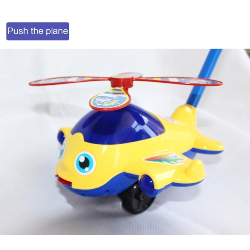 Hand Push Baby Walker Toy for Toddlers, Plane Car Push Along Walking Toy for Kids Children Boys Girls Outdoor Fun