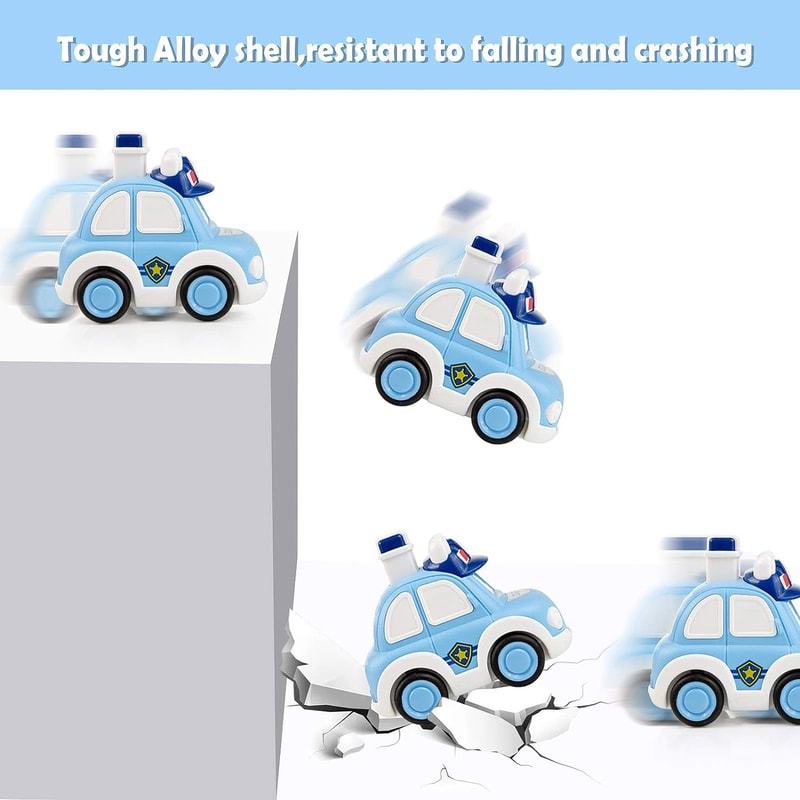 Press And Go Baby Animal Car Toys Police Car Fire Truck Construction Truck Ambulance For Kids Toddl 2