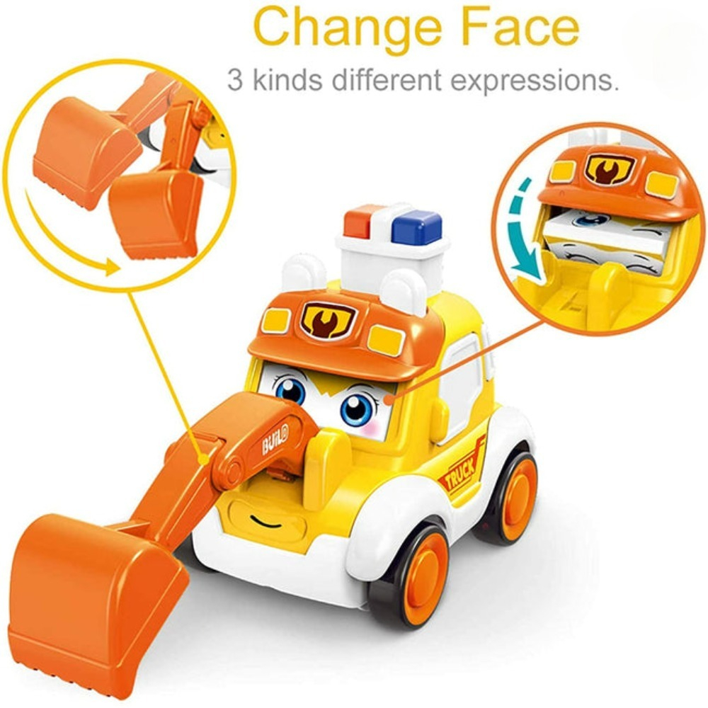 Press And Go Baby Animal Car Toys Police Car Fire Truck Construction Truck Ambulance For Kids Toddl 7