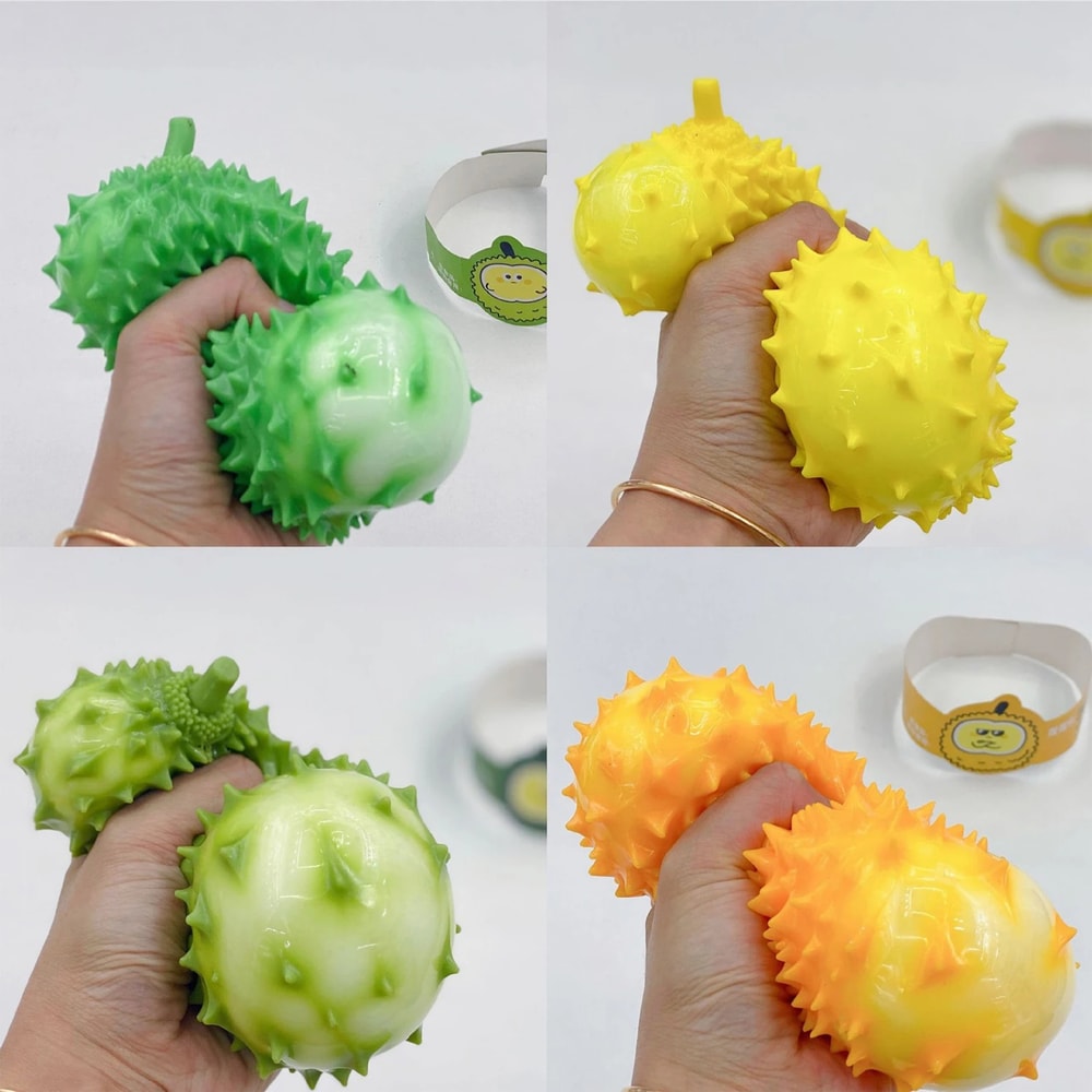 Squeeze Ball Soft Durian Squishy Stress Toys, Fruit Fidget for Adults and Kids