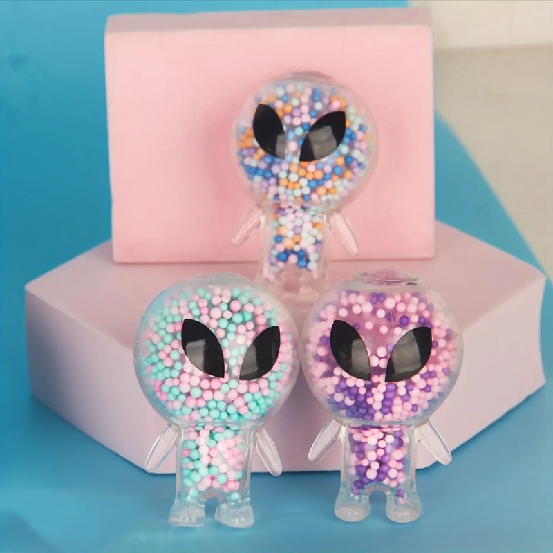 Mini Squishy Alien Toys Bunny, Squeeze Toy Stress Relief, Party Favors, Funny Outer Space Fidget Creature Balls