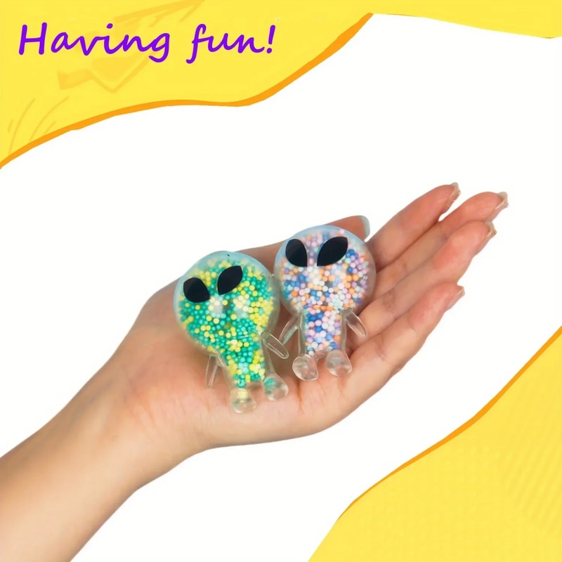 Mini Squishy Alien Toys Bunny, Squeeze Toy Stress Relief, Party Favors, Funny Outer Space Fidget Creature Balls
