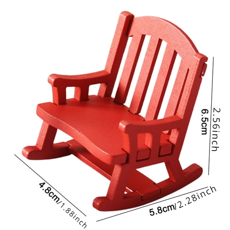 Tiny Mini Swing Rocking Chair Model Toys Decor Scale Wooden