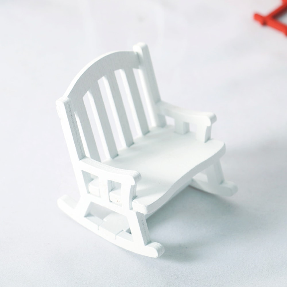Tiny Mini Swing Rocking Chair Model Toys Decor Scale Wooden