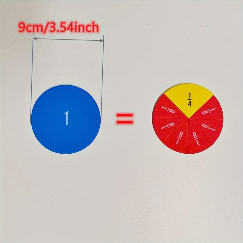 Montessori Math Toy for Children, Connecting Fraction Circles Unit Fraction Games, Rainbow Circle Fraction Manipulatives