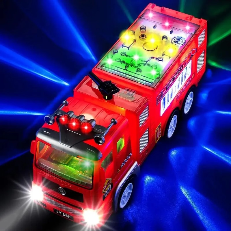 Real Firetruck Siren Sound Fire Truck Toy for Boys & Girls | Push Toy Car for Toddlers with Sound & Light | Birthday