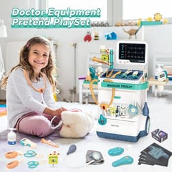 pretend doctor playset for kids, stethoscope medical toy for toddlers, doctor kit with medical station for boys girls