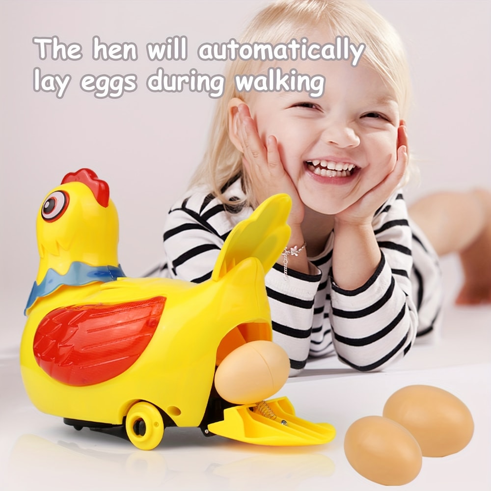 Electric Chicken Toy Doll, Music Talking Walking Chicken, Singing Dancing Egg Laying Chick Toy for Easter, Boys and Girl