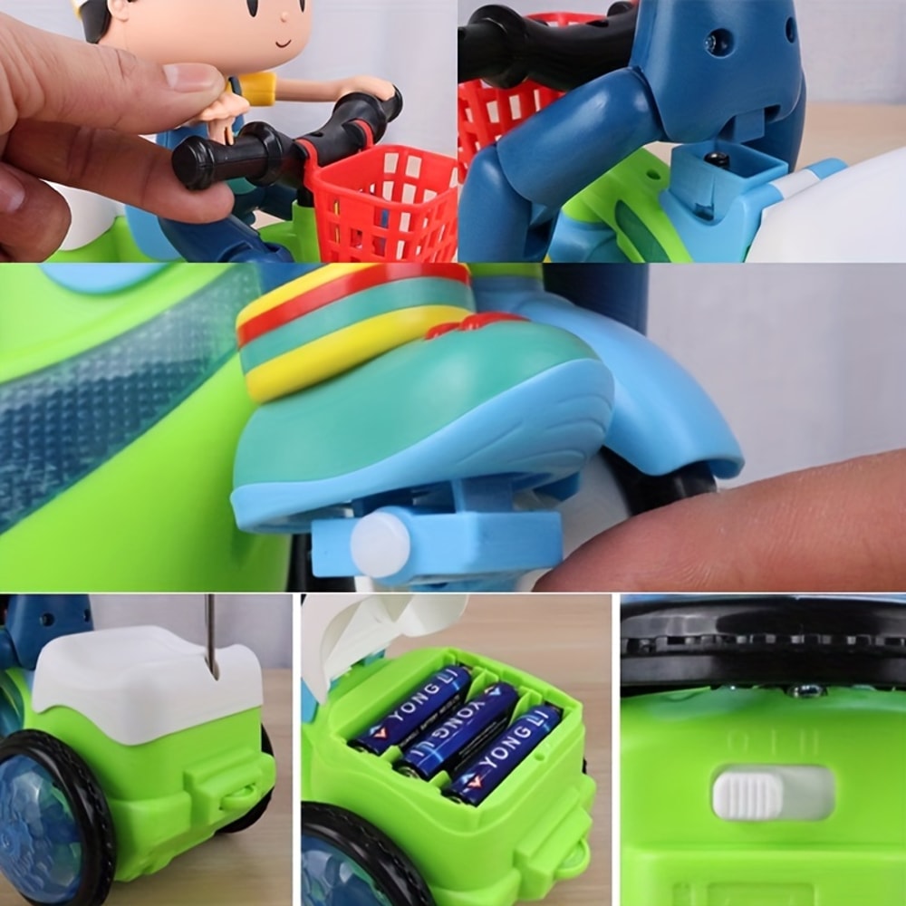 Dancing Electric Trike Cartoon Toy Spinning Stunt Car For Kids With Interactive Music Light 2