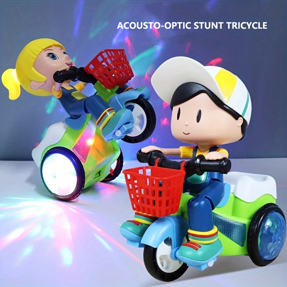 Dancing Electric Trike Cartoon Toy Spinning Stunt Car For Kids With Interactive Music Light 3