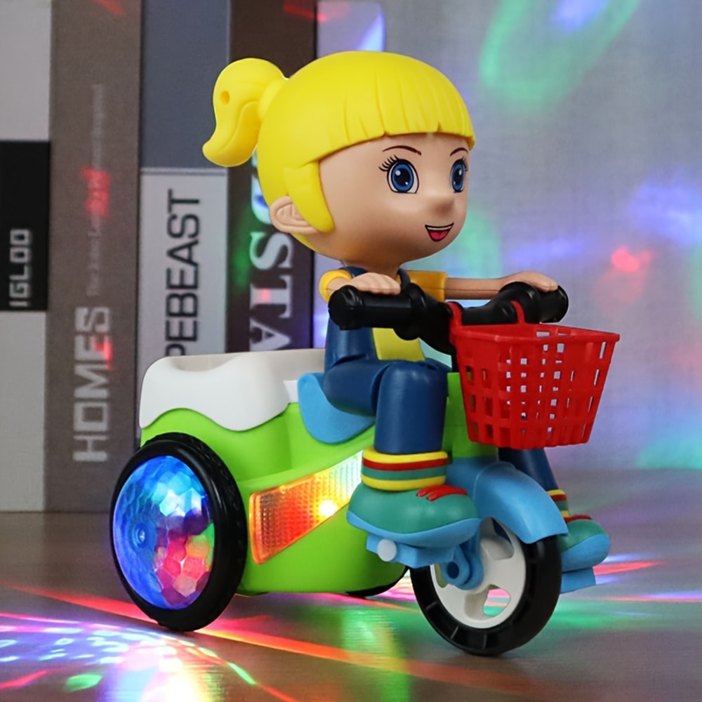 Dancing Electric Trike Cartoon Toy Spinning Stunt Car For Kids With Interactive Music Light 8