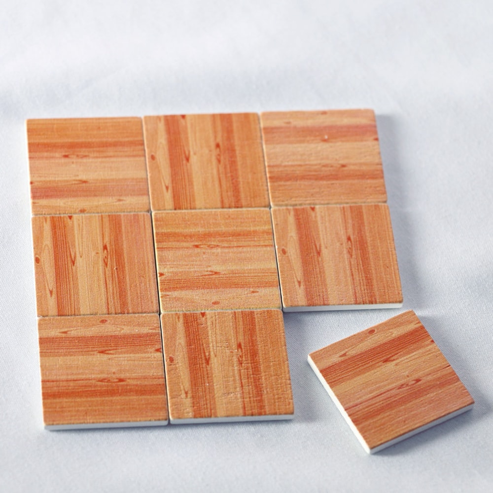 Miniature Dollhouse Flooring Solid Wood Floor Tiles For Scale DIY Dollhouse Accessories 1
