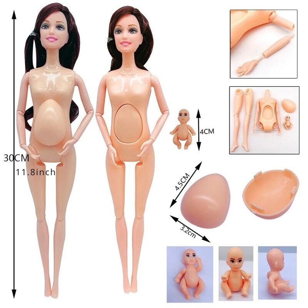 Pregnant Doll With Baby In Tummy Mom Doll Toy Playset With Baby Dolls For Kids Gift 1