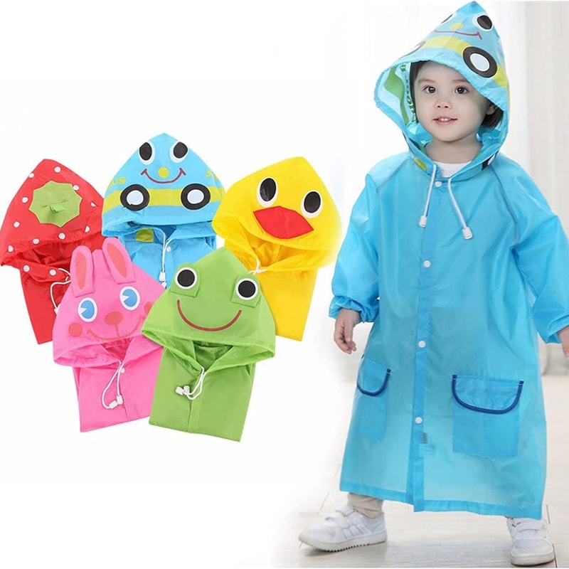 Cartoon Animal Raincoat For Kids Stylish Toddler Rain Poncho Boys Girls Waterproof Jacket 0