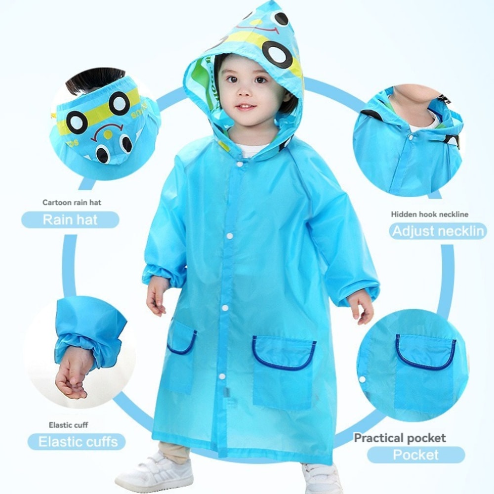 Cartoon Animal Raincoat For Kids Stylish Toddler Rain Poncho Boys Girls Waterproof Jacket 3