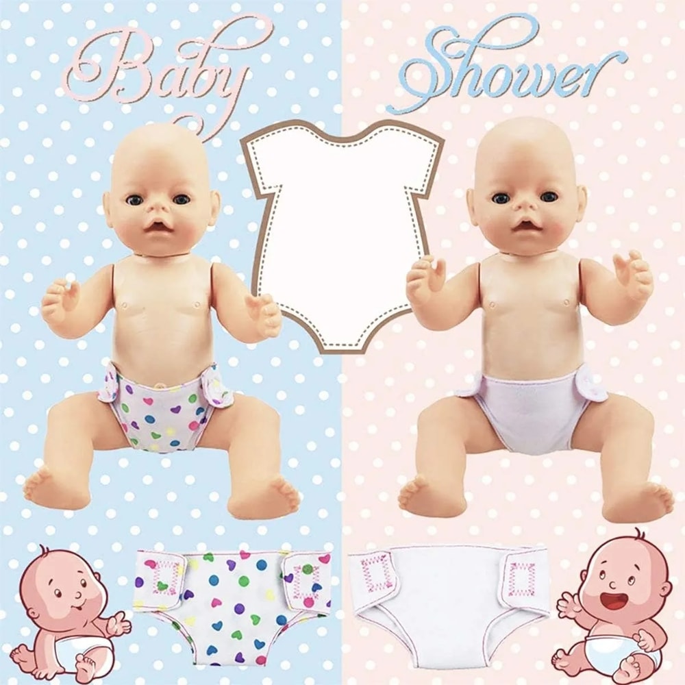 Reusable Baby Diapers Doll Underwear for Inch Dolls, Adjustable Diapers for Reborn Baby Girl