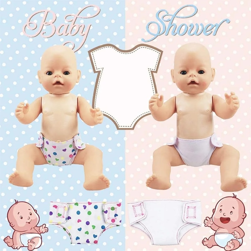 Reusable Baby Diapers Doll Underwear for Inch Dolls, Adjustable Diapers for Reborn Baby Girl