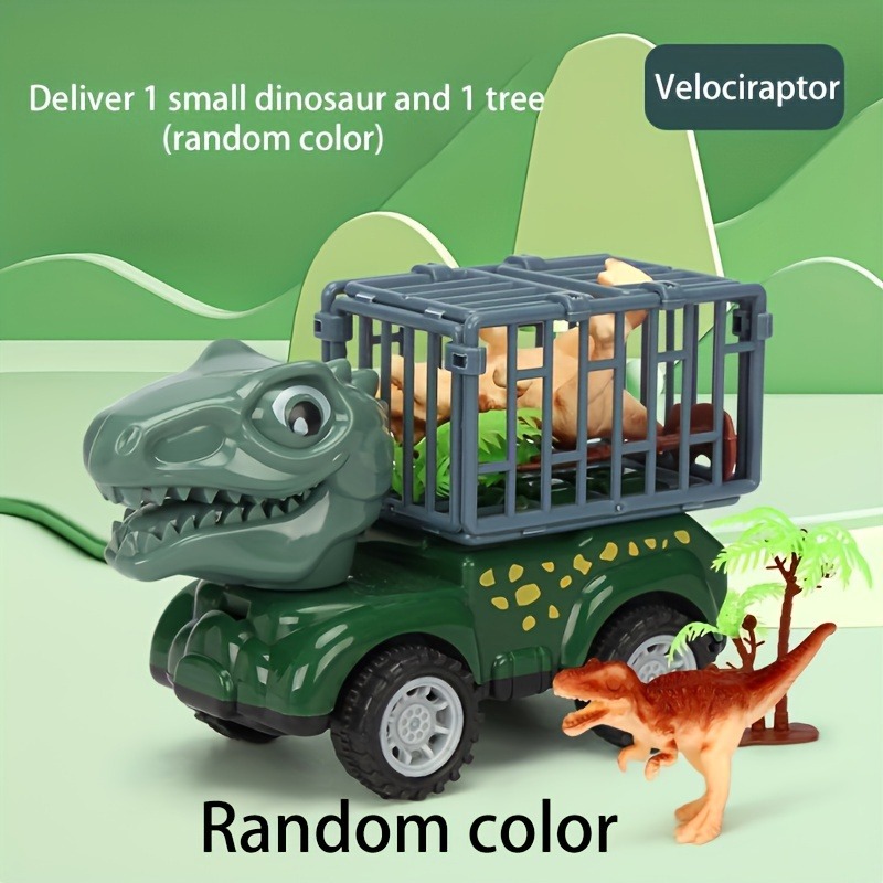 Dinosaur Transport Truck For Kids Friction Powered Dinosaur Toys Pull Back Dino Cars For Boys 9